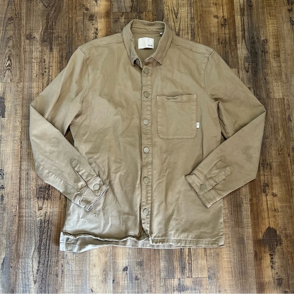 WAL We Are Labels Mens Tan Ramon Heavy Twill Overshirt Size Large - Picture 1 of 5